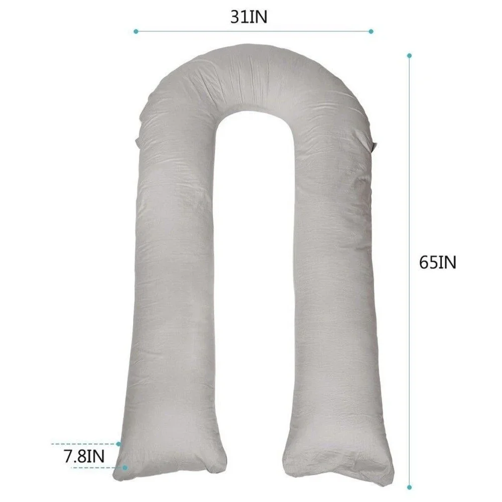Meiz U Shaped Body Pillow - XL 65” - Full Body Support for Pregnancy & Recovery